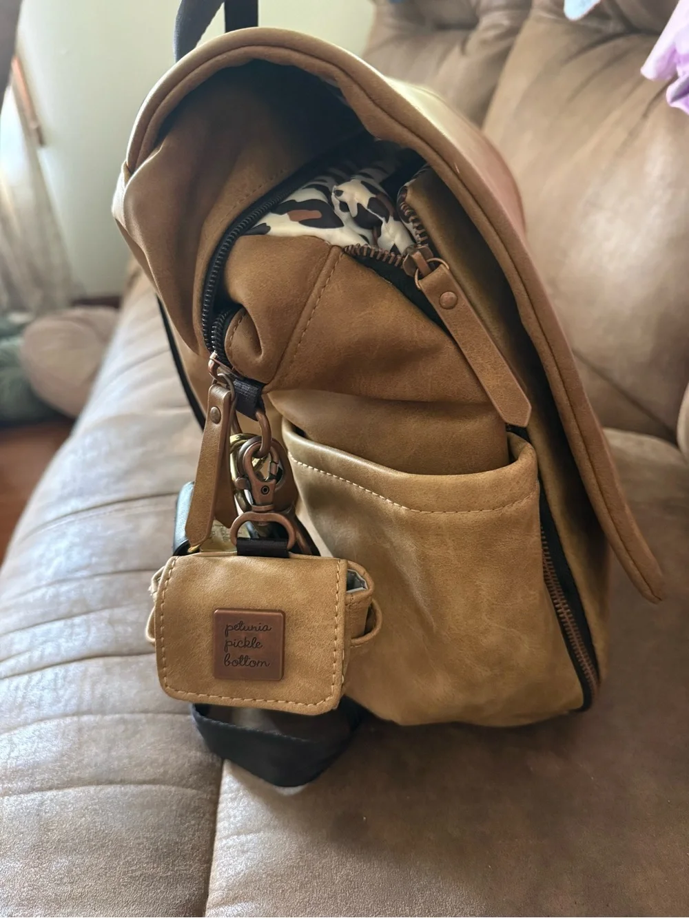 Petunia Pickle Bottom Tan Kids Backpack Diaper Bag